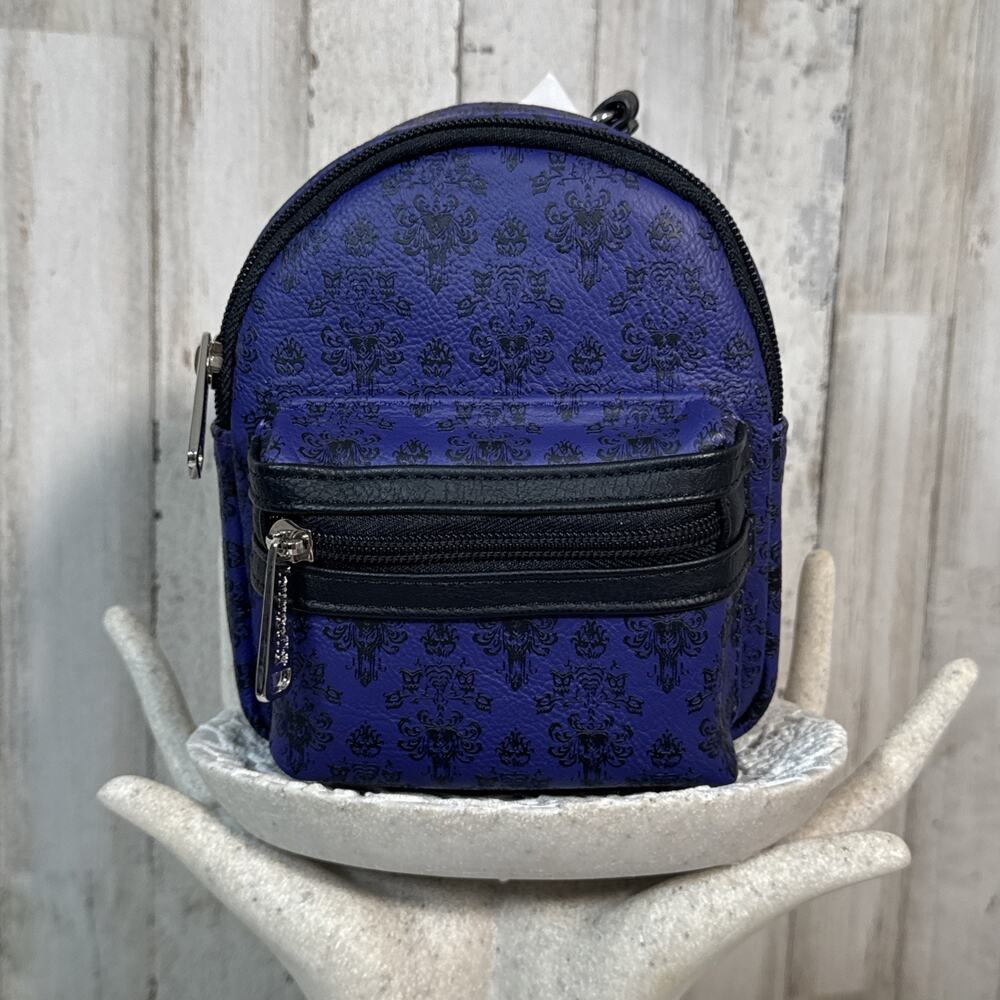 Disney Parks Loungefly Haunted Mansion Wallpaper Mini Backpack Style Wristlet